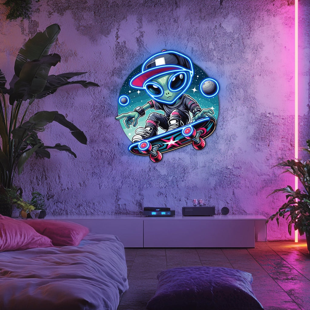 UV Printed Alien Neon Wall Art- LV0082 Liviqon.co