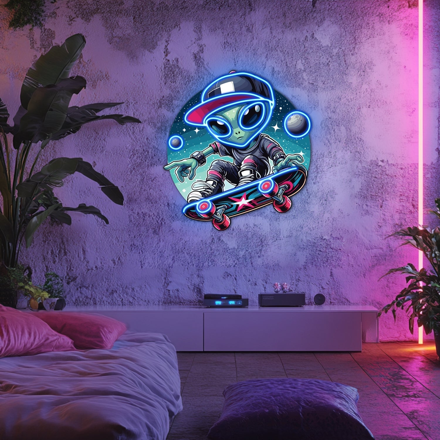 UV Printed Alien Neon Wall Art- LV0082 Liviqon.co