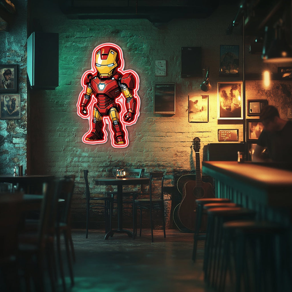 UV Printed Iron-Man Neon Wall Art- LV0077 Liviqon.co