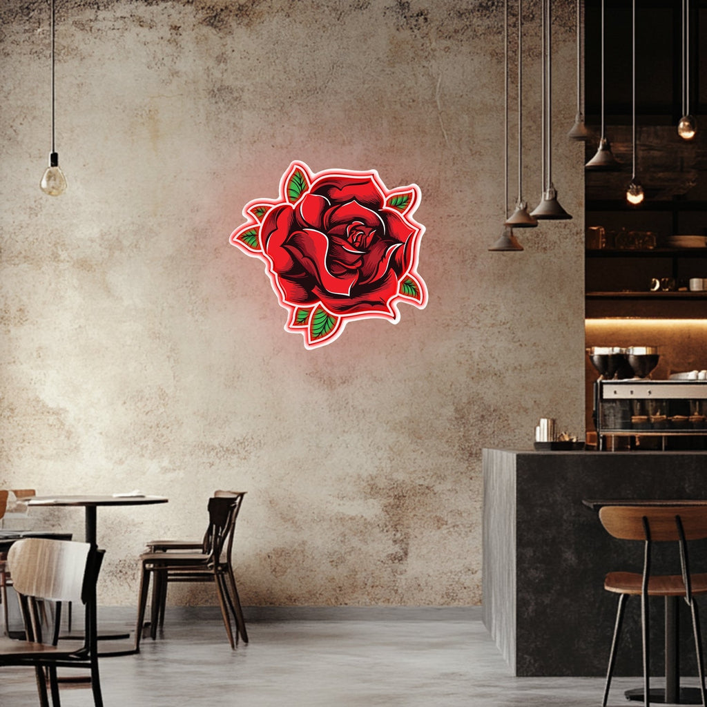 UV Printed Rose Neon Wall Art- LV0015 Liviqon.co