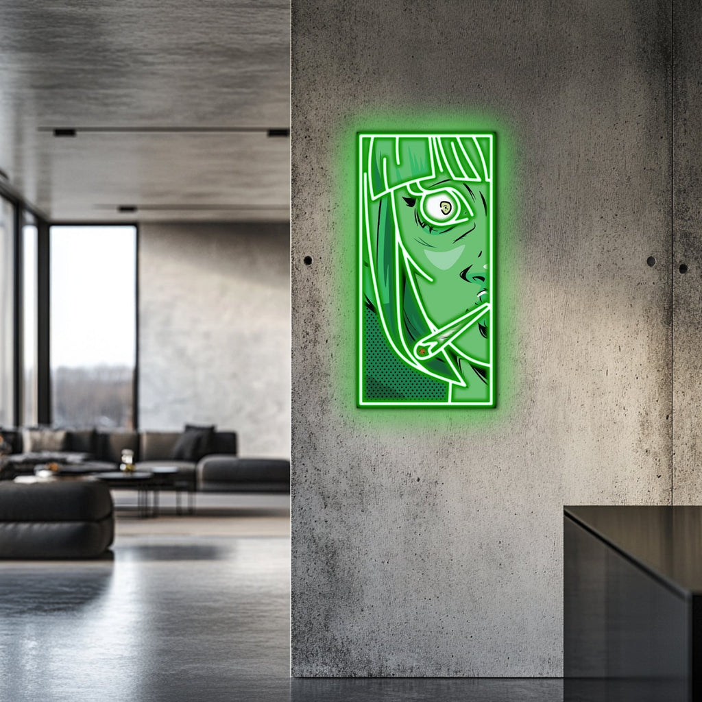 UV Printed Green Woman Neon Wall Art- LV0058 Liviqon.co