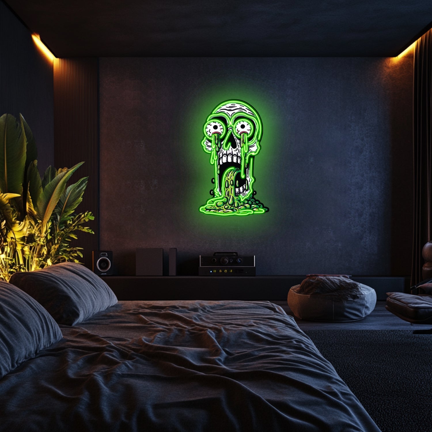 UV Printed Skull Neon Wall Art- LV0029 Liviqon.co