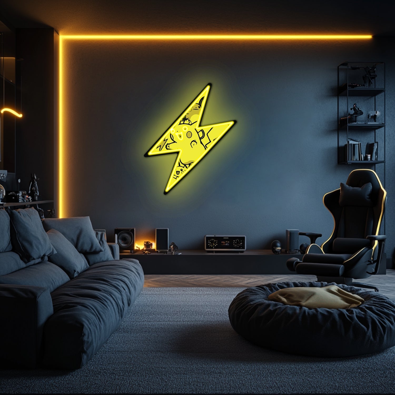 UV Printed Pikachu Neon Wall Art- LV0039 Liviqon.co