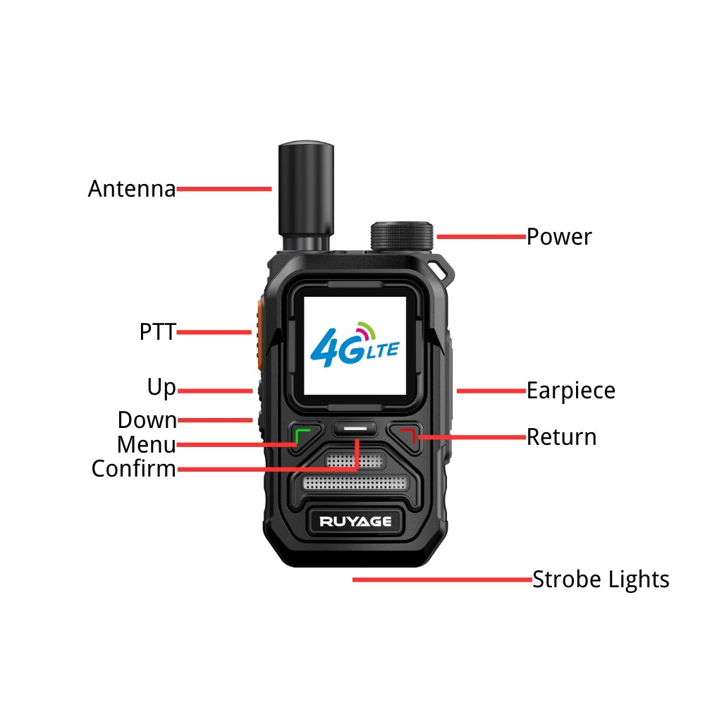 Ruyage X10 Nationwide Lte Two Way Radios Lifetime Free Unlimited Range Rechargeable Global 4g Poc,Portable Walkie Talkies Long Range for Adults Family Road Trip Truck Fleet 2 Pack Ruyage Radio