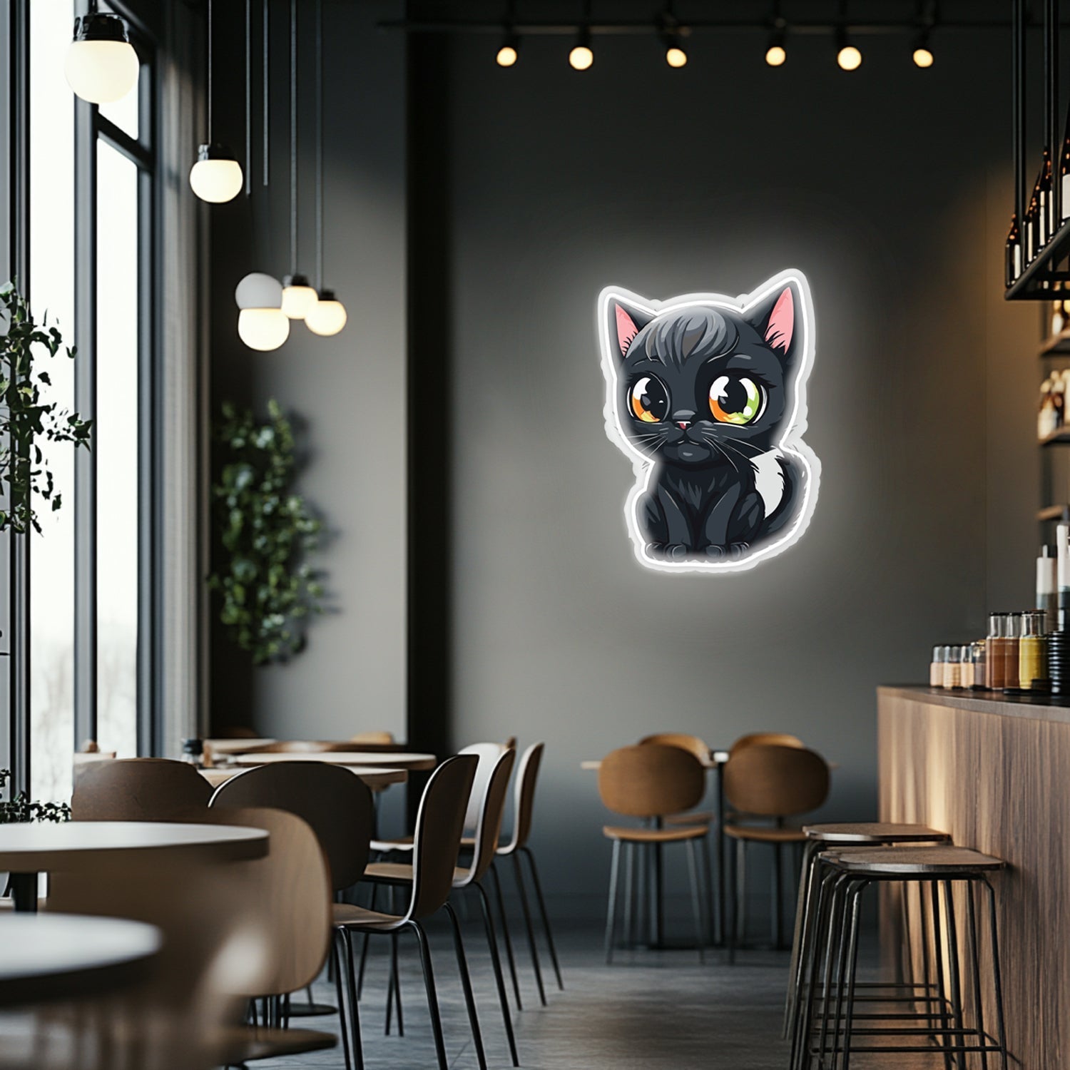 UV Printed Cat Neon Wall Art- LV0019 Liviqon.co