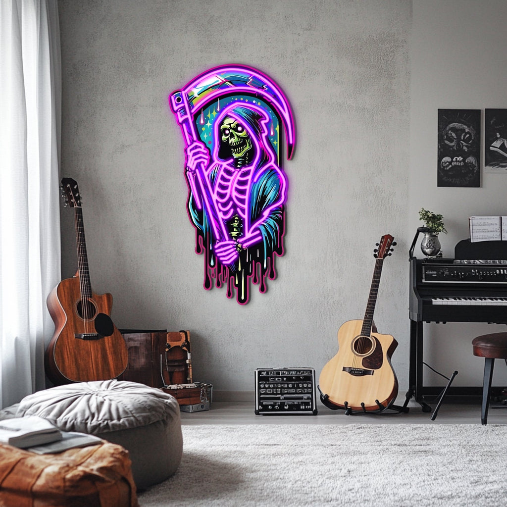 UV Printed Angel of Death Neon Wall Art- LV0004 Liviqon.co