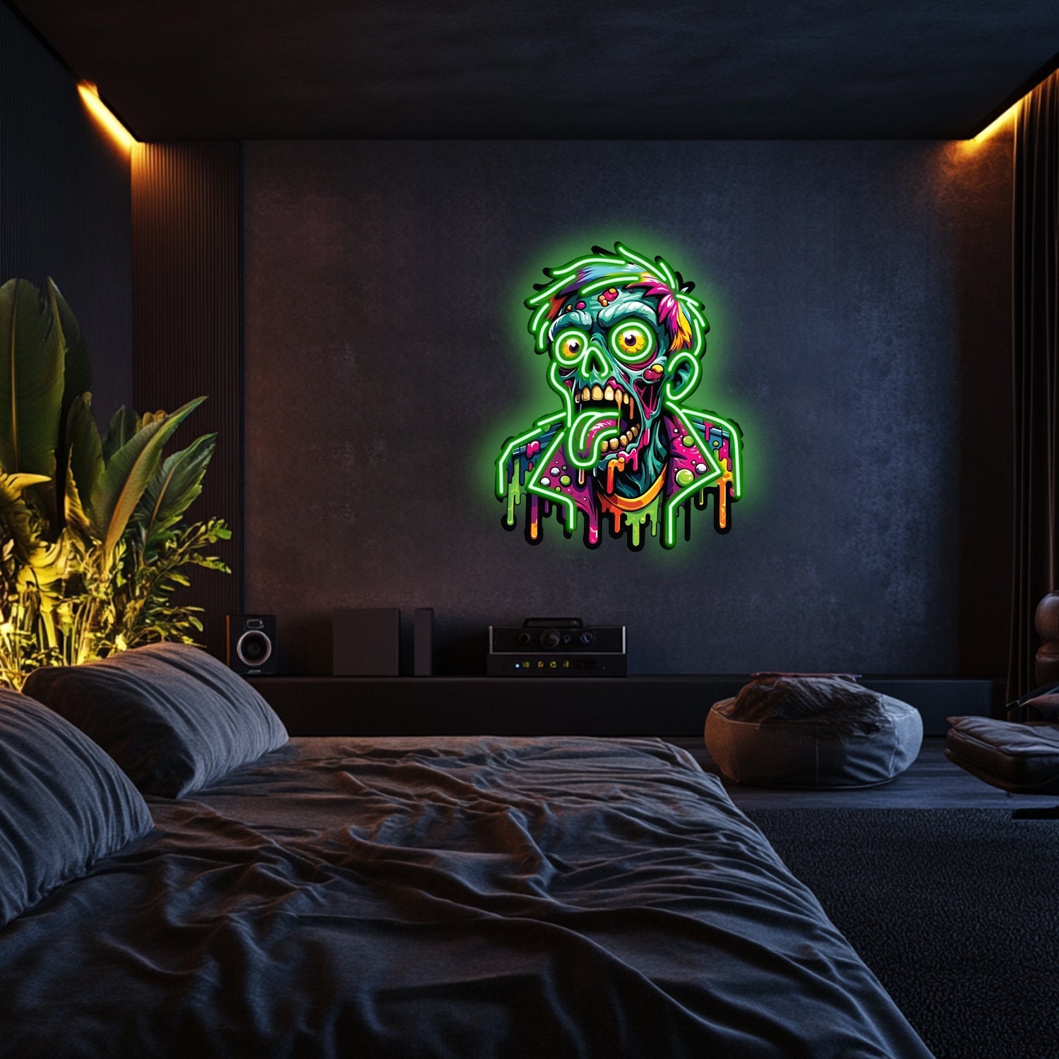 UV Printed Zombie  Neon Wall Art- LV0059 Liviqon.co
