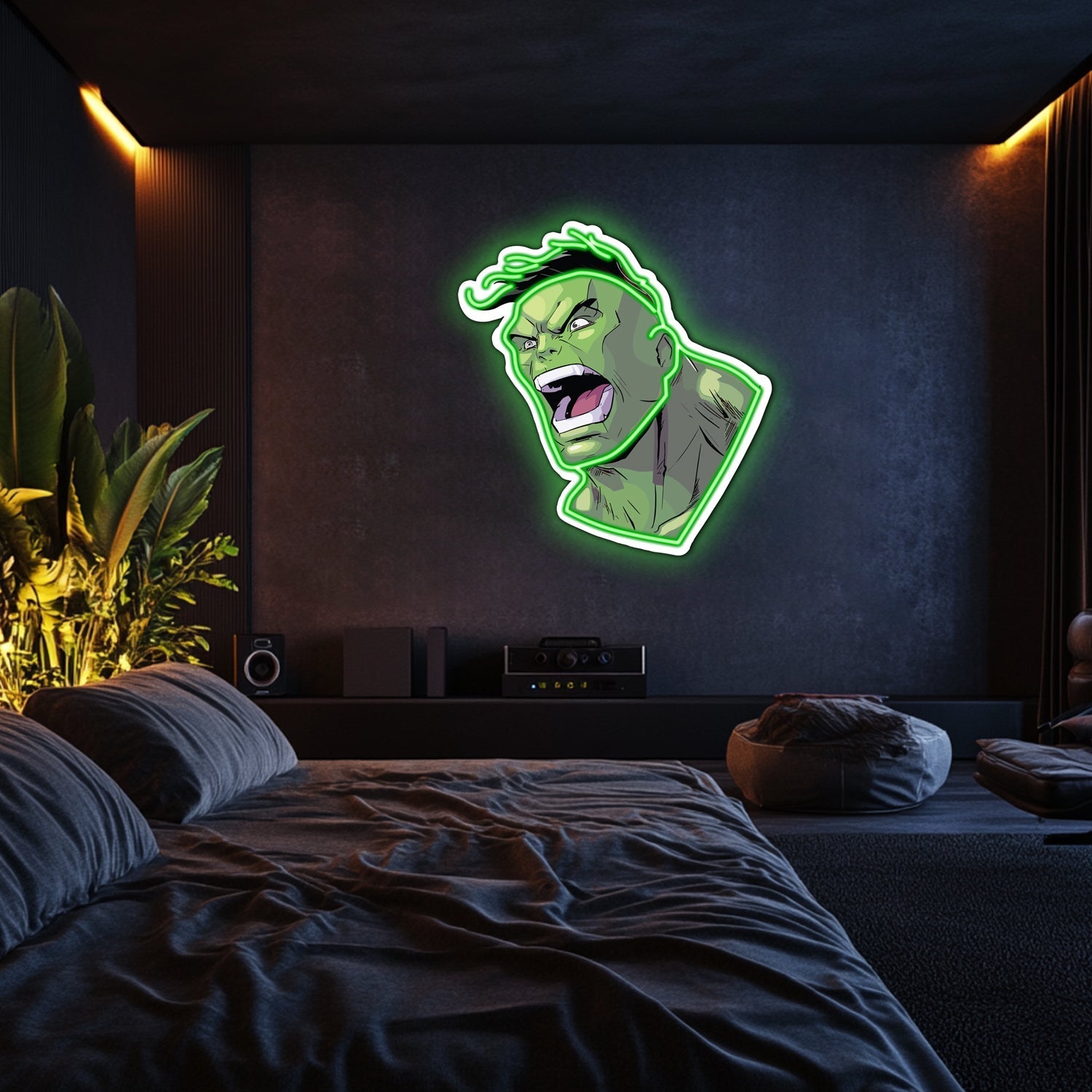 UV Printed Hulk  Neon Wall Art- LV0045 Liviqon.co
