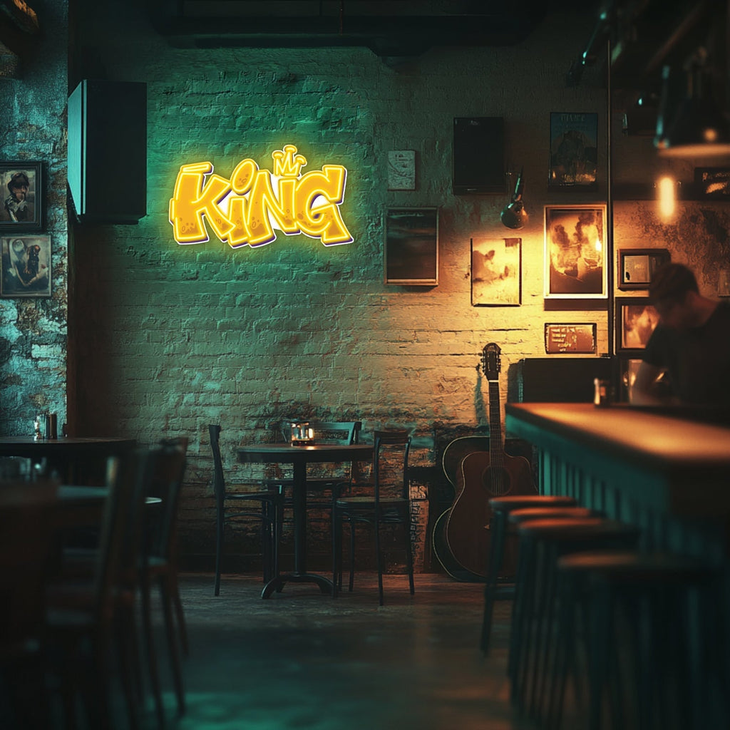 UV Printed King Neon Wall Art- LV0027 Liviqon.co