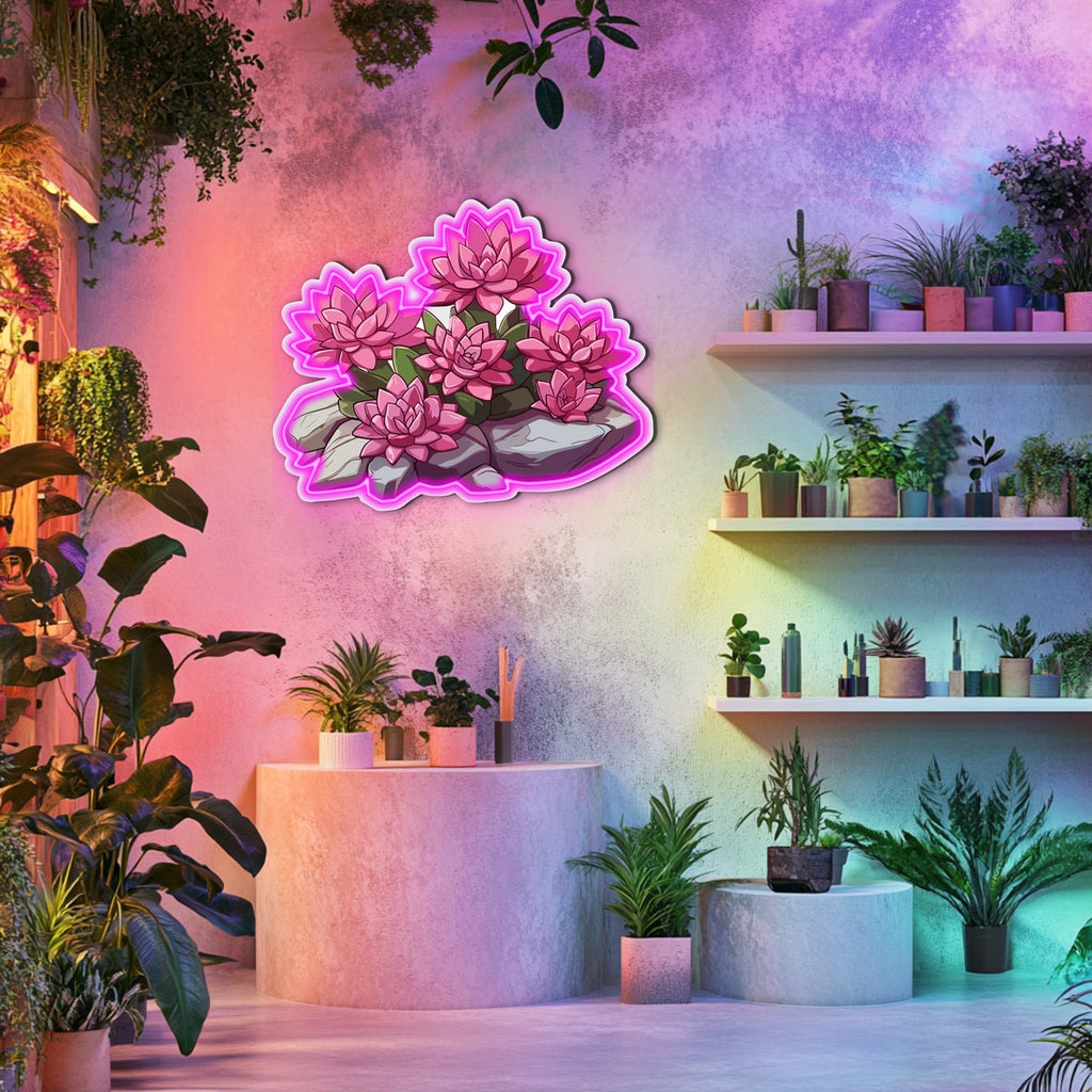 UV Printed Flowers Neon Wall Art- LV0007 Liviqon.co