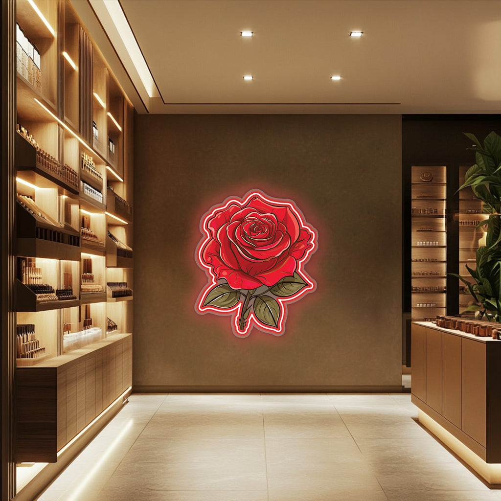 UV Printed Rose Neon Wall Art- LV0073 Liviqon.co
