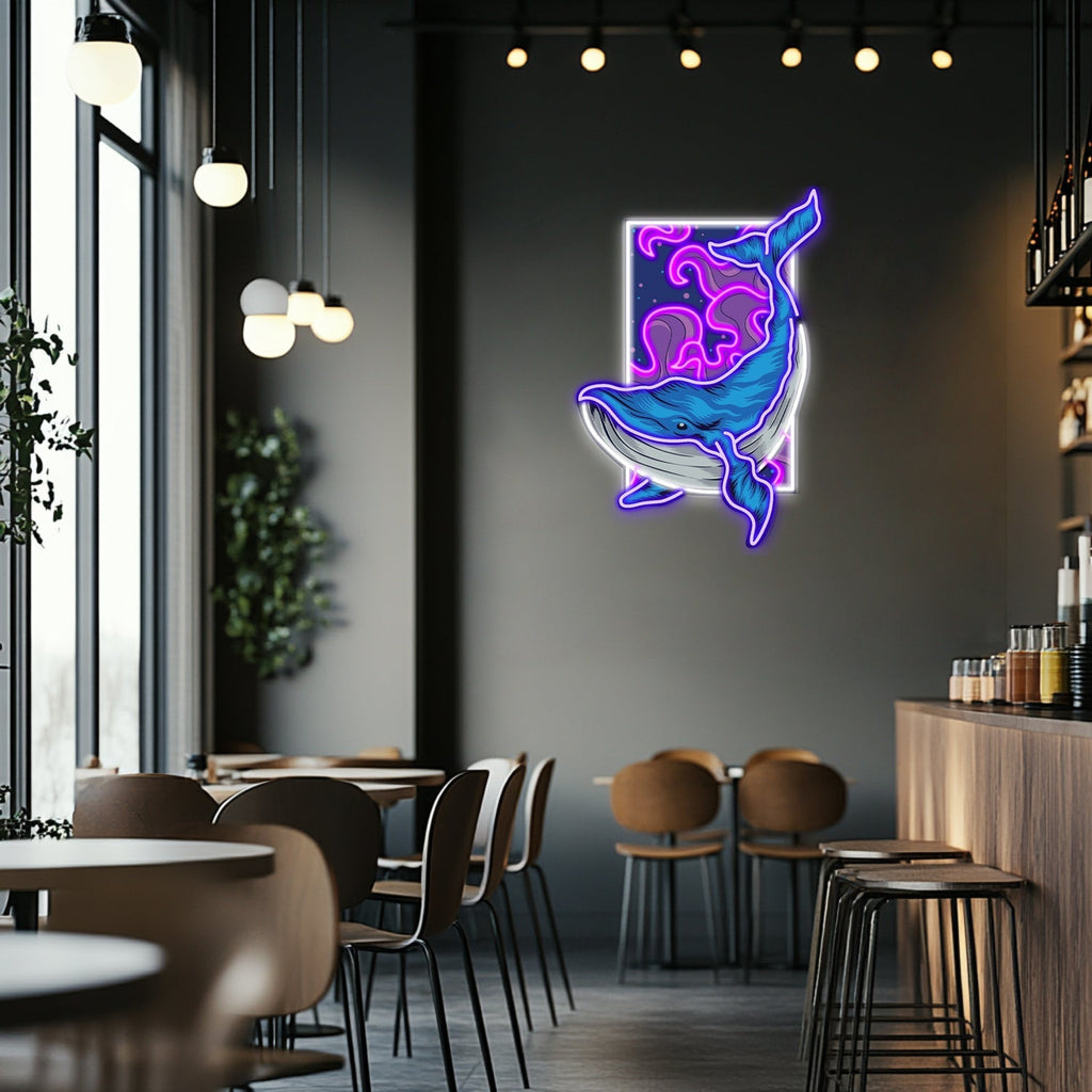 UV Printed Whale Neon Wall Art- LV0005 Liviqon.co