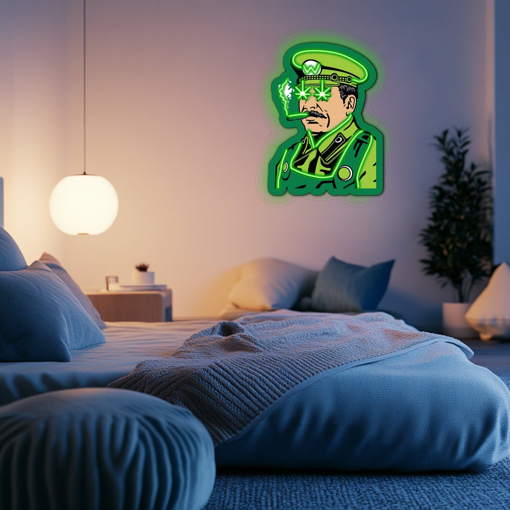 UV Printed Sheriff Cannabis Neon Wall Art- LV0051 Liviqon.co