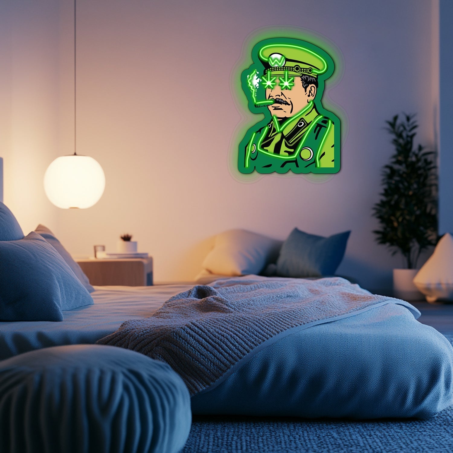 UV Printed Sheriff Cannabis Neon Wall Art- LV0051 Liviqon.co
