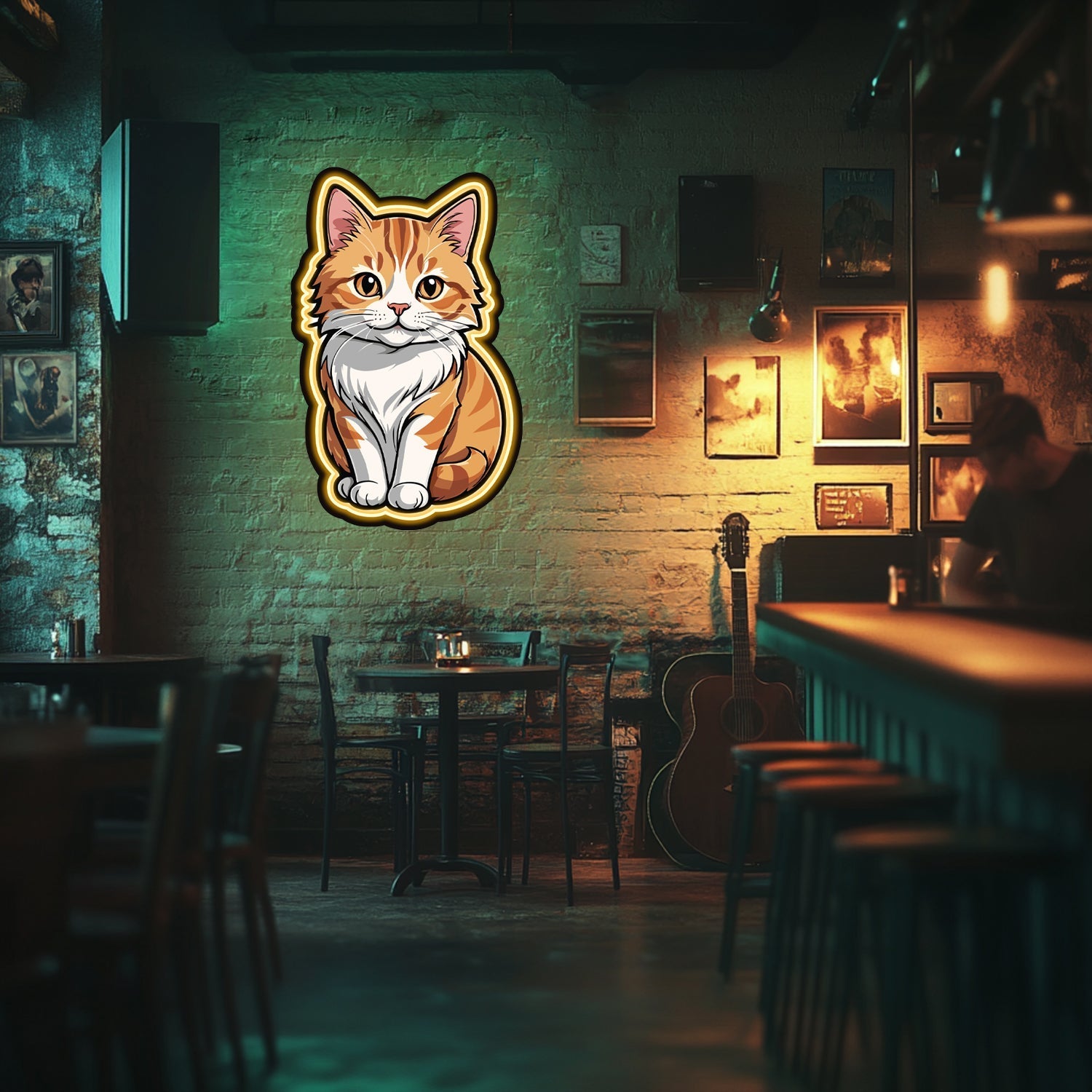 UV Printed Cat Neon Wall Art- LV0020 Liviqon.co