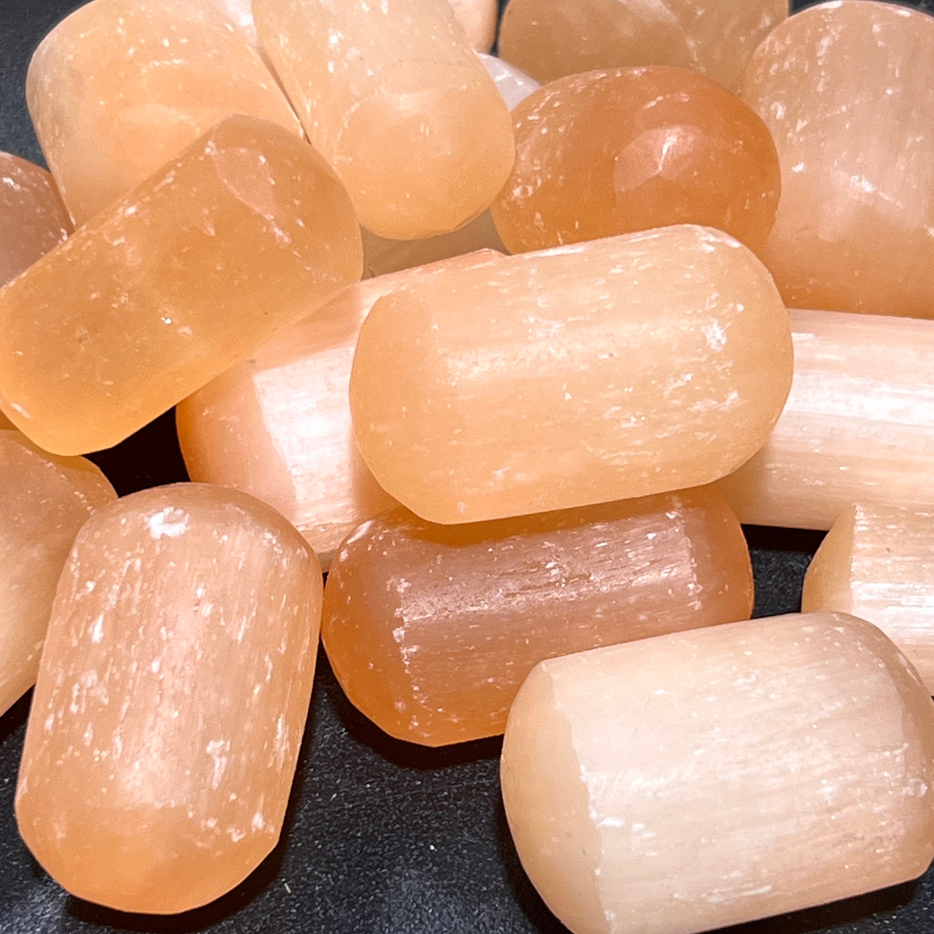 Orange Red Selenite Crystal Tumbled Stones (By The Piece Or Pound) Wholesale Amazing Crystals