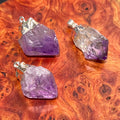 Amethyst Crystal Point Pendant (Silver Plated) Amazing Crystals