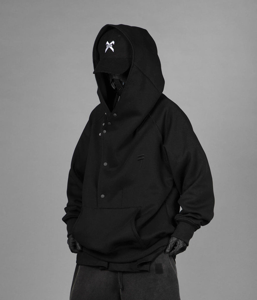 HiH38 Black Layered Hoodie Niepce