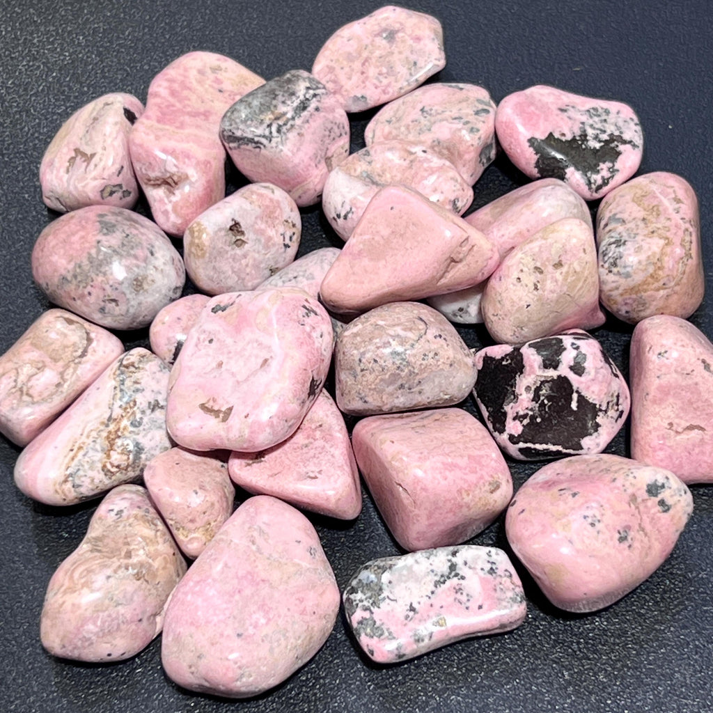 Pink Rhodonite Tumbled Stones (By The Piece or Pound) Bulk Wholesale Lot Amazing Crystals