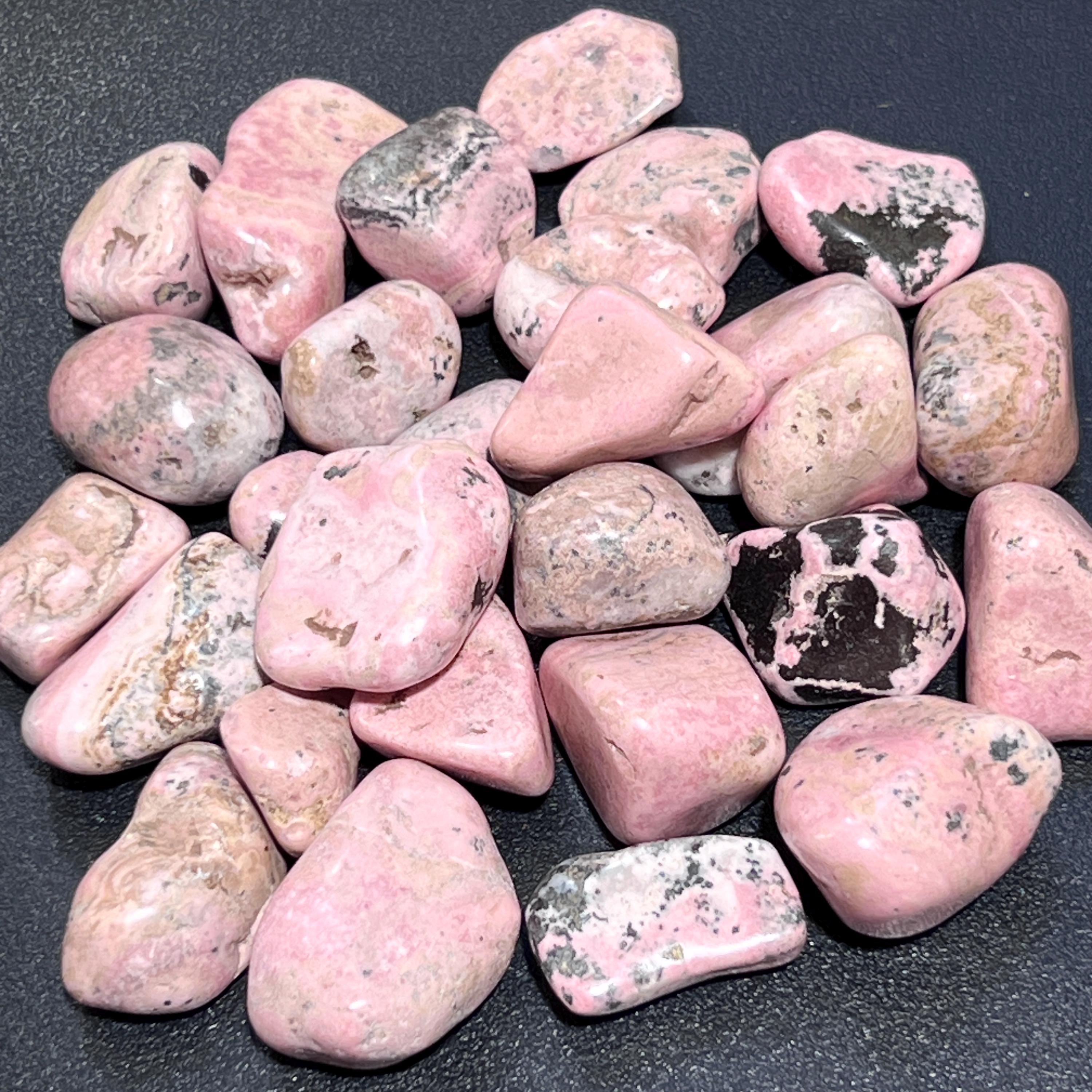 Pink Rhodonite Tumbled Stones (By The Piece or Pound) Bulk Wholesale Lot Amazing Crystals