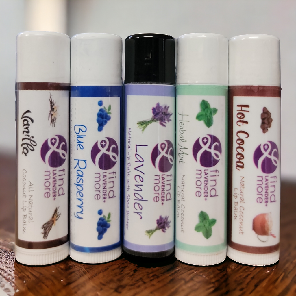 Natural Shea Butter Lavender Lip Balm Set 3-Pack Findlavender.com