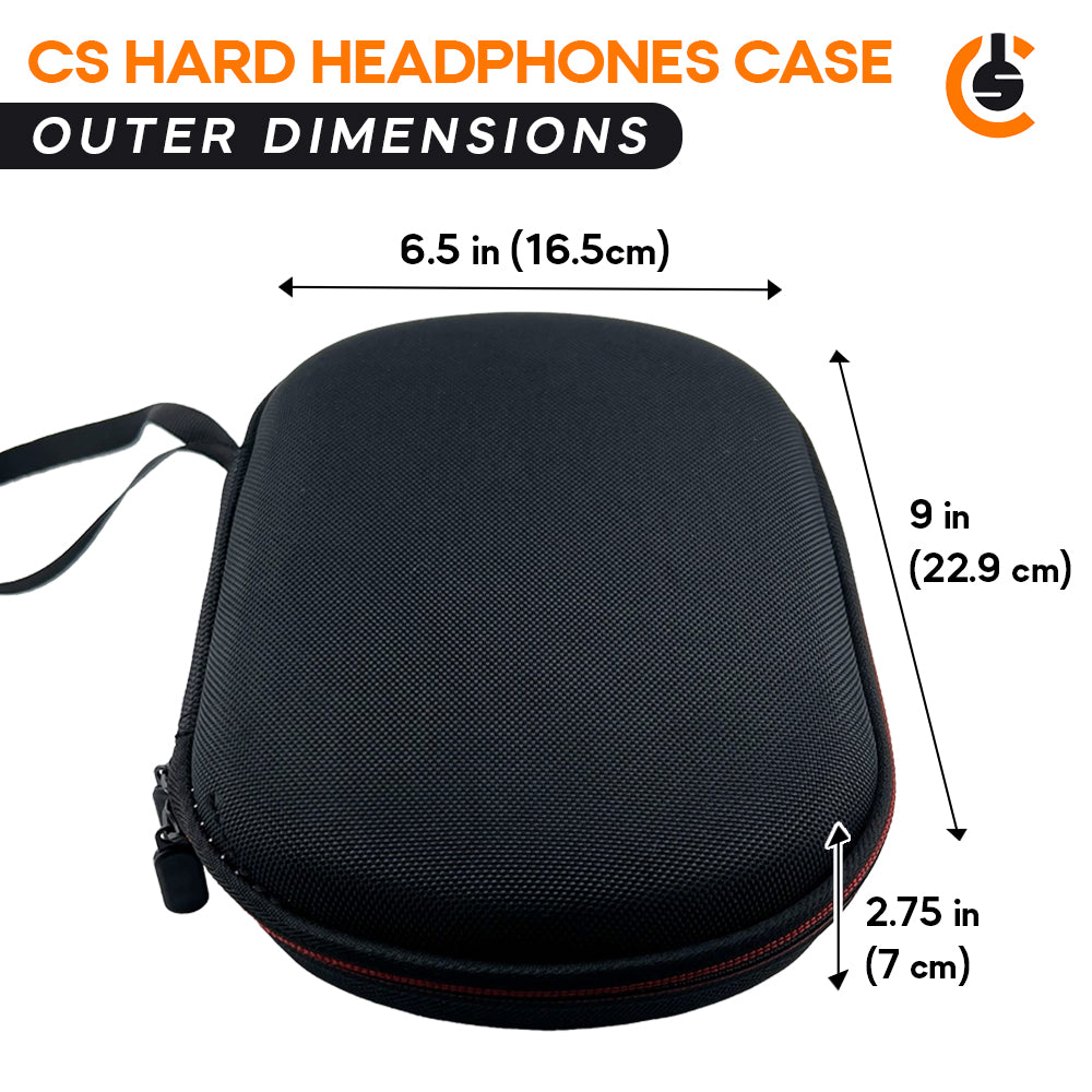 CentralSound EVA Hard Zippered Headphones Protective Carrying Case - Black CentralSound