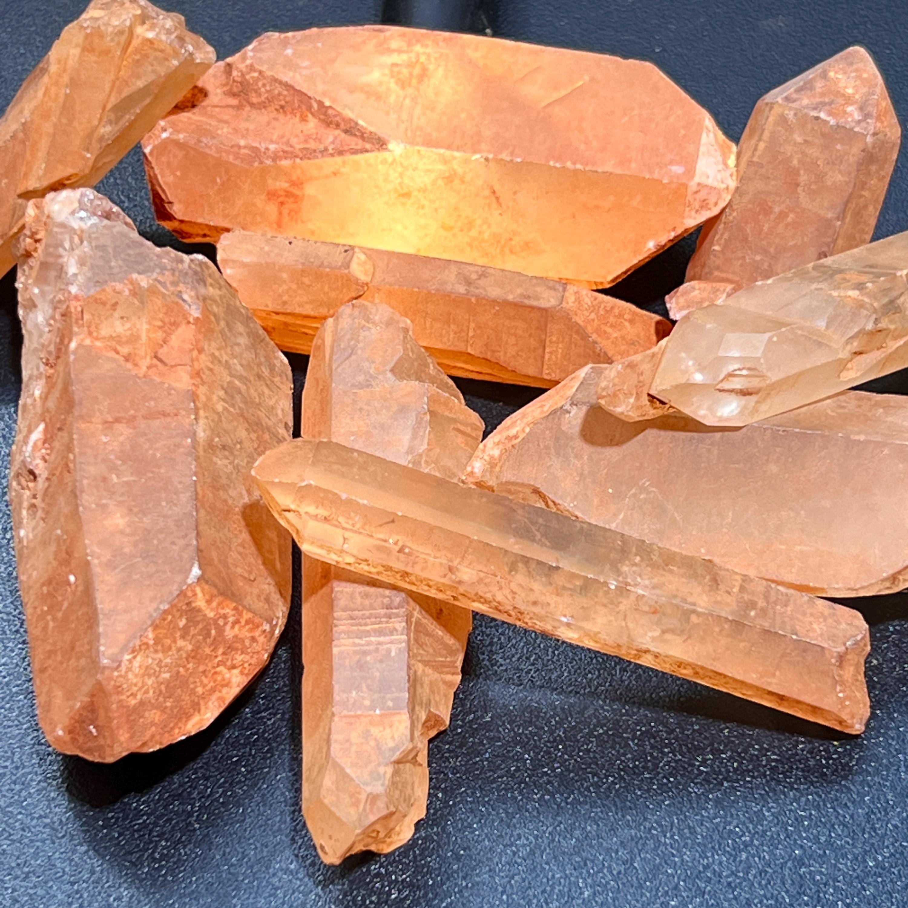 Large Tangerine Quartz Crystal Rough Raw Points (By The Piece or Pound) Wholesale Amazing Crystals