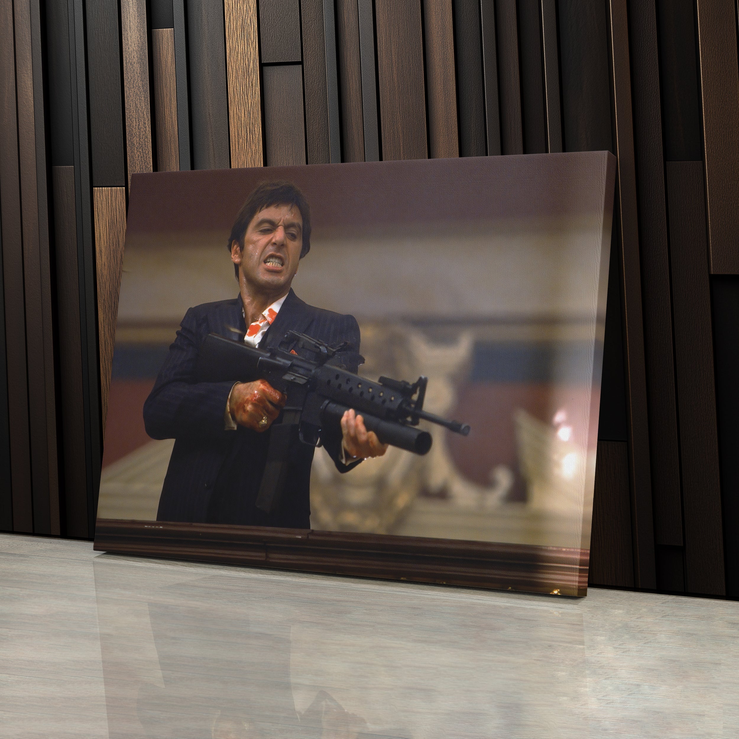 Scarface Canvas – Tony Montana Wall Art for Man Cave CanvasBlackArt