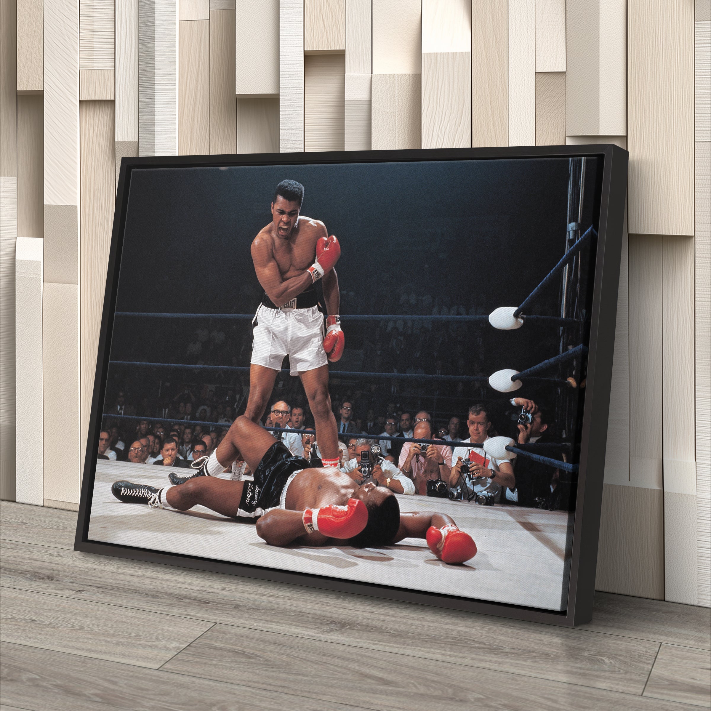 Muhammad Ali vs Sonny Liston Canvas – Phantom Punch Boxing Wall Art CanvasBlackArt
