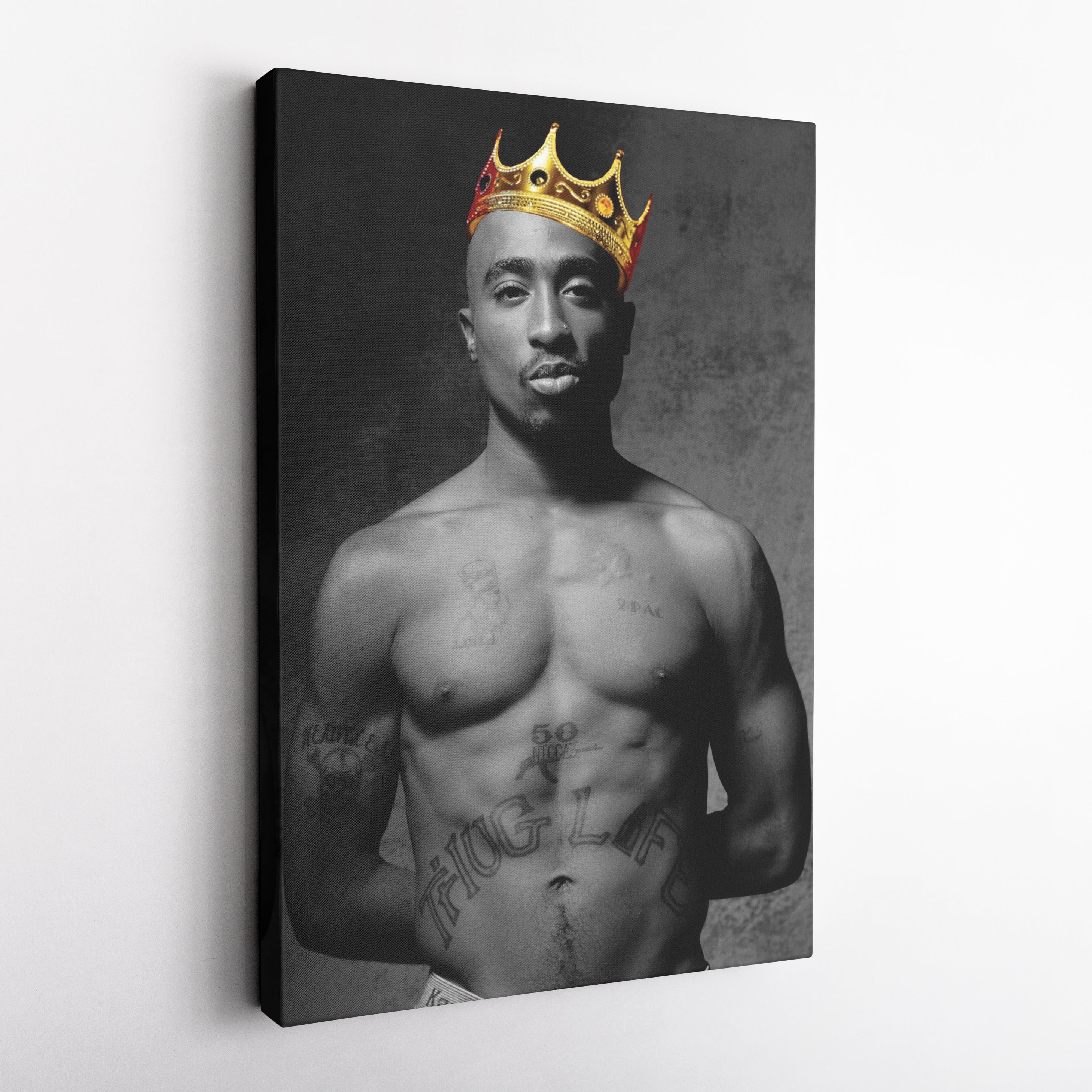 Tupac Illustration Canvas – Rap Legend Wall Art Decor CanvasBlackArt