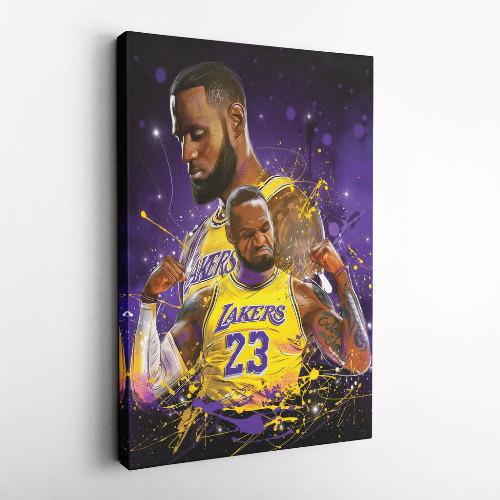 LeBron James Lakers Canvas – NBA Wall Art for Man Cave CanvasBlackArt