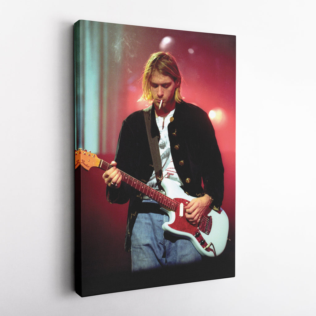 Kurt Cobain Canvas – Nirvana Rock Legend Wall Art CanvasBlackArt
