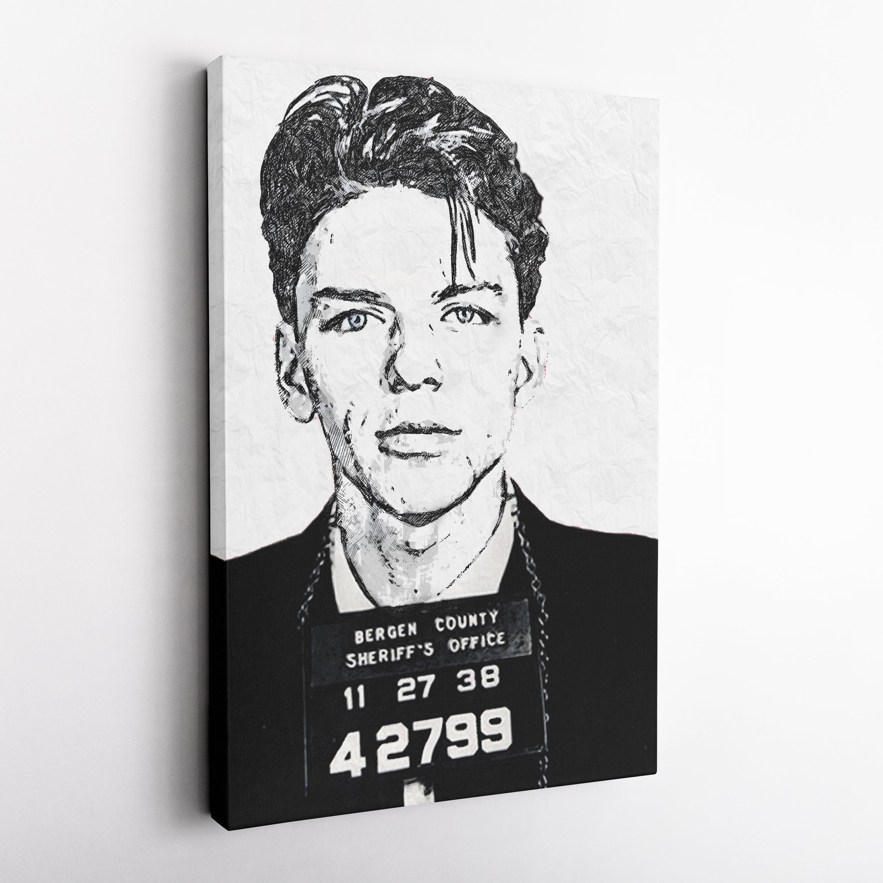 Frank Sinatra Mugshot Canvas – Vintage Wall Art Decor CanvasBlackArt