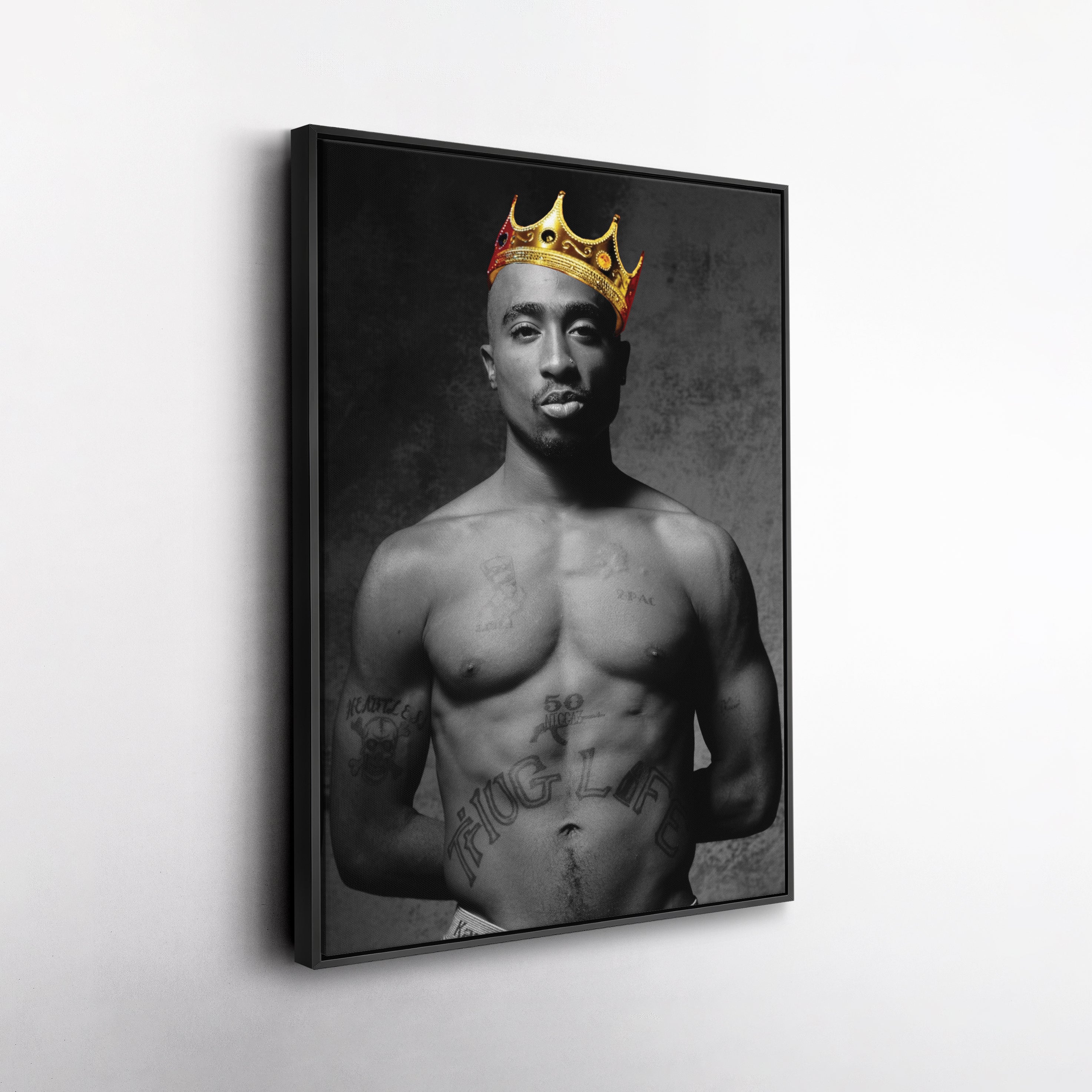 Tupac Illustration Canvas – Rap Legend Wall Art Decor CanvasBlackArt