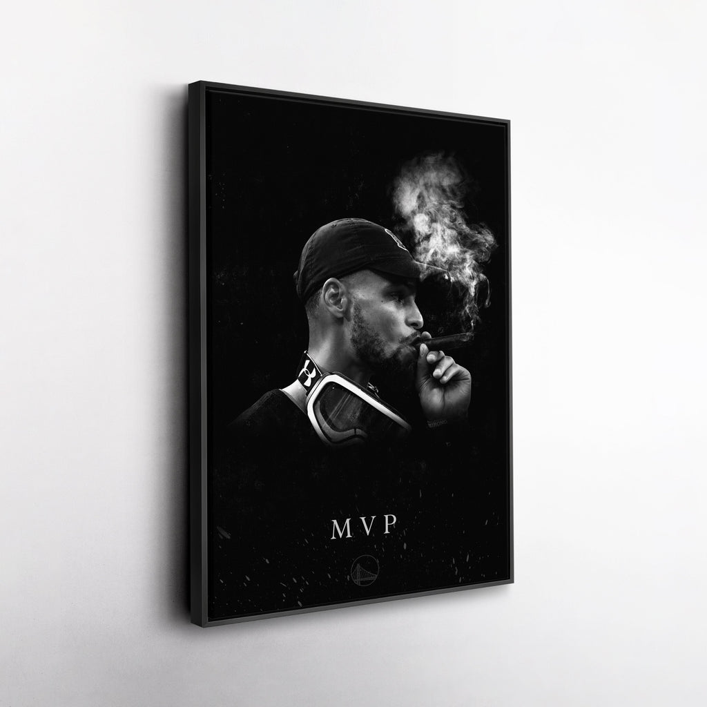 Stephen Curry Cigar Canvas – NBA Champion Wall Art CanvasBlackArt