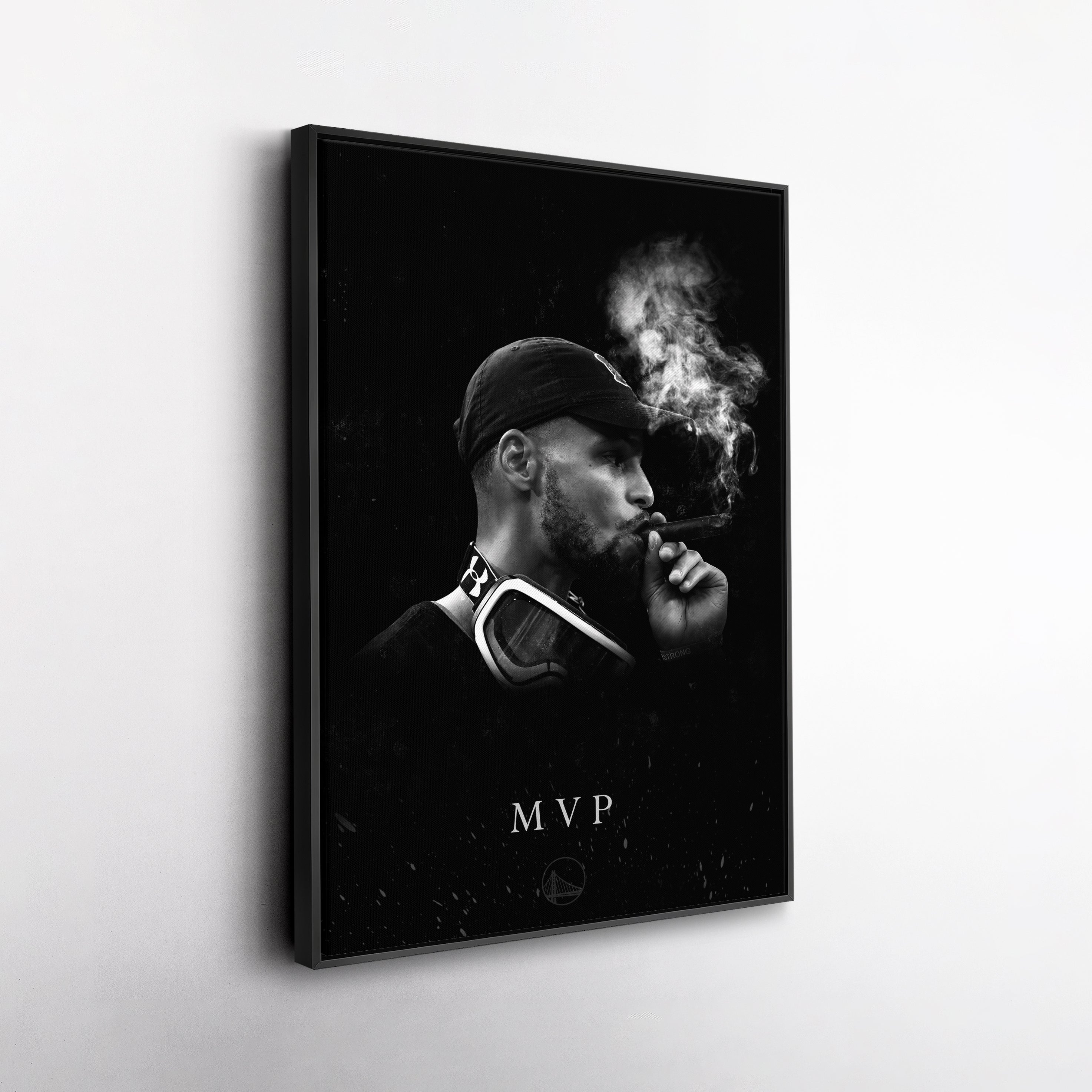 Stephen Curry Cigar Canvas – NBA Champion Wall Art CanvasBlackArt