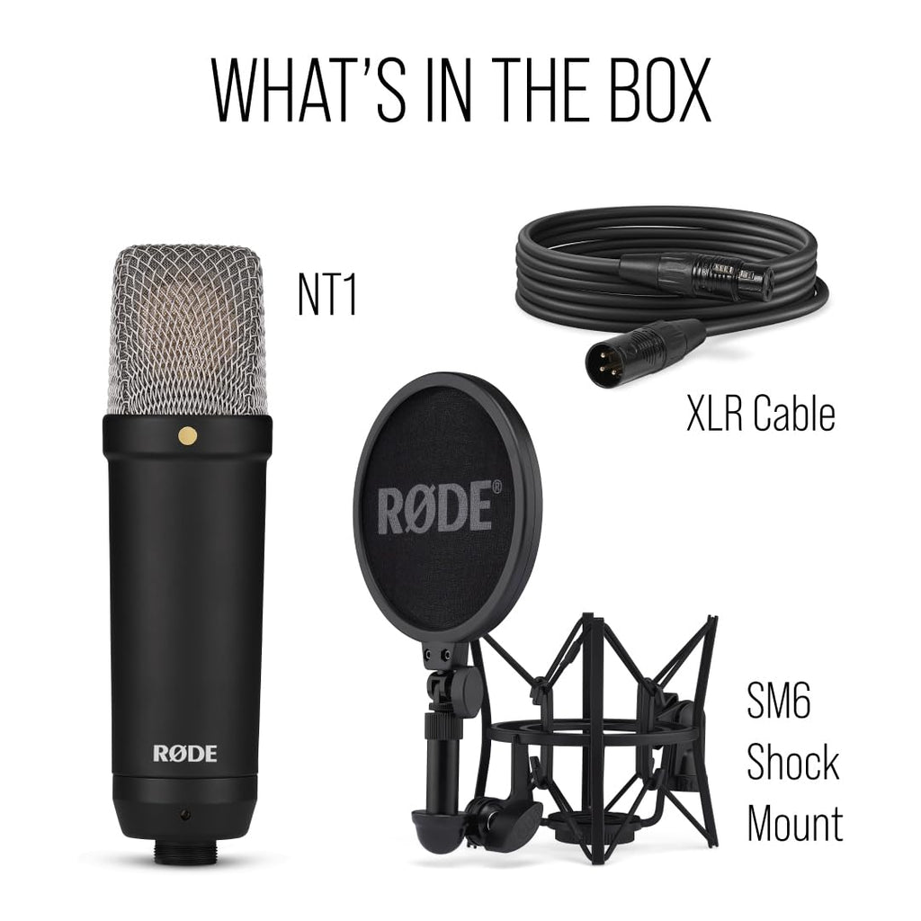 RØDE NT1 Signature Series Condenser Microphone with SM6 Shockmount and Pop Filter - Black MindFreakArtistry