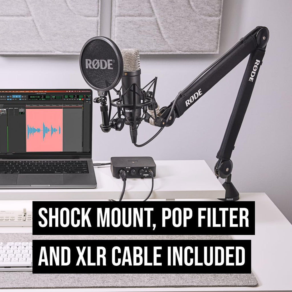 RØDE NT1 Signature Series Condenser Microphone with SM6 Shockmount and Pop Filter - Black MindFreakArtistry