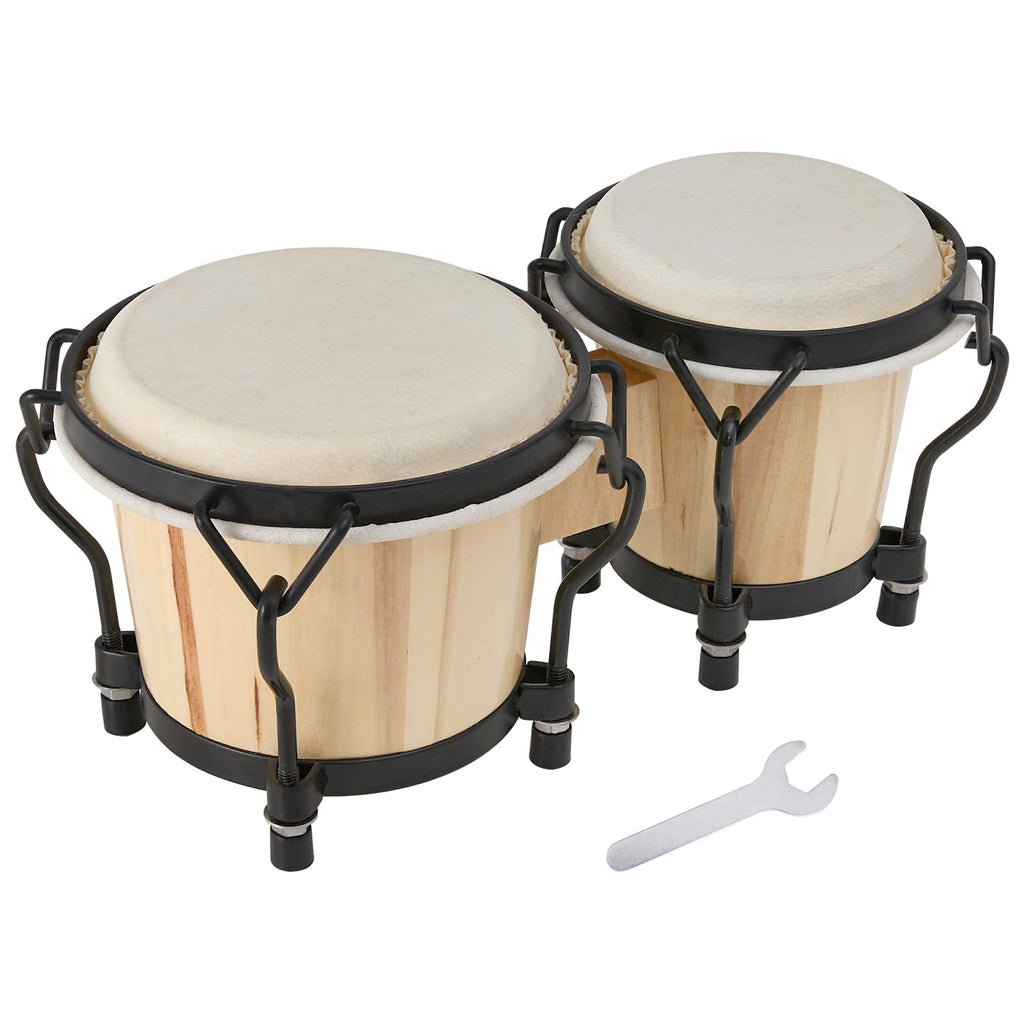 MUSICUBE Bongo Drum Set, 6” and 7” Percussion Instrument, Wooden and Metal Drum for Adult Kids Beginners Professionals with Tuning Wrench MindFreakArtistry