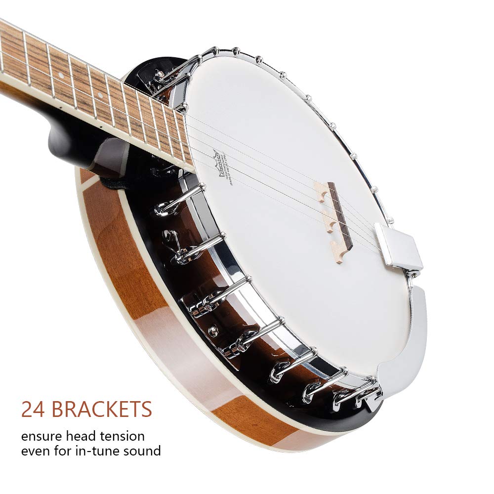 Vangoa Banjo 5 String Full Size Banjos Set with Resonator, Remo Head, Beginner Banjo Kit with Closed Back, Premium Accessories for Adults, Teenager MindFreakArtistry