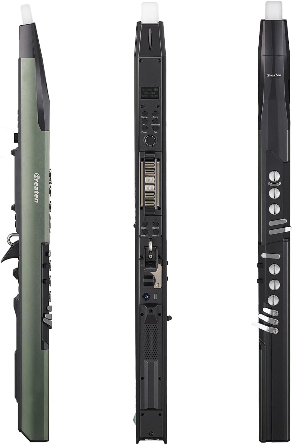 AP 300 Pro Electronic Wind Instrument with Bulit in OTG Recording and LCD Display Screen. 108 Global Tones Digital Saxophone with 6000Ah Battery and Bluetooth. (Golden) MindFreakArtistry