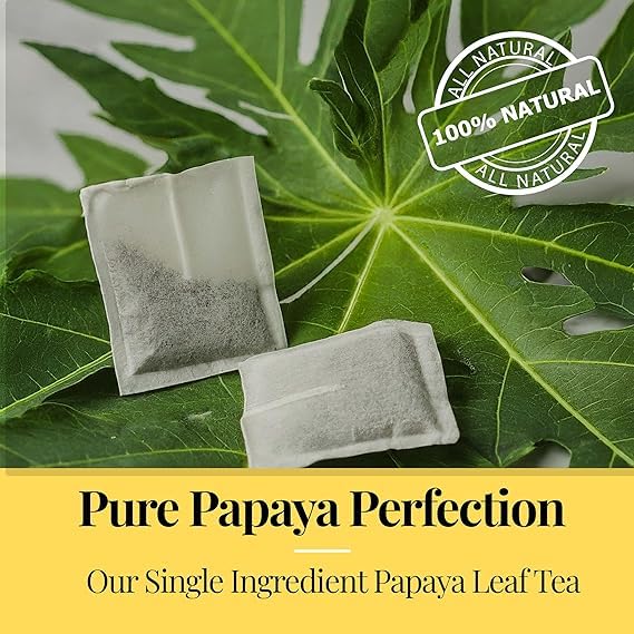 Akshit 75 Papaya Leaf Tea Bags (Té de hojas de papaya )– Caffeine-Free Herbal Support for Immunity & Digestion, Stress Relieving & Energy Tea. Akshit