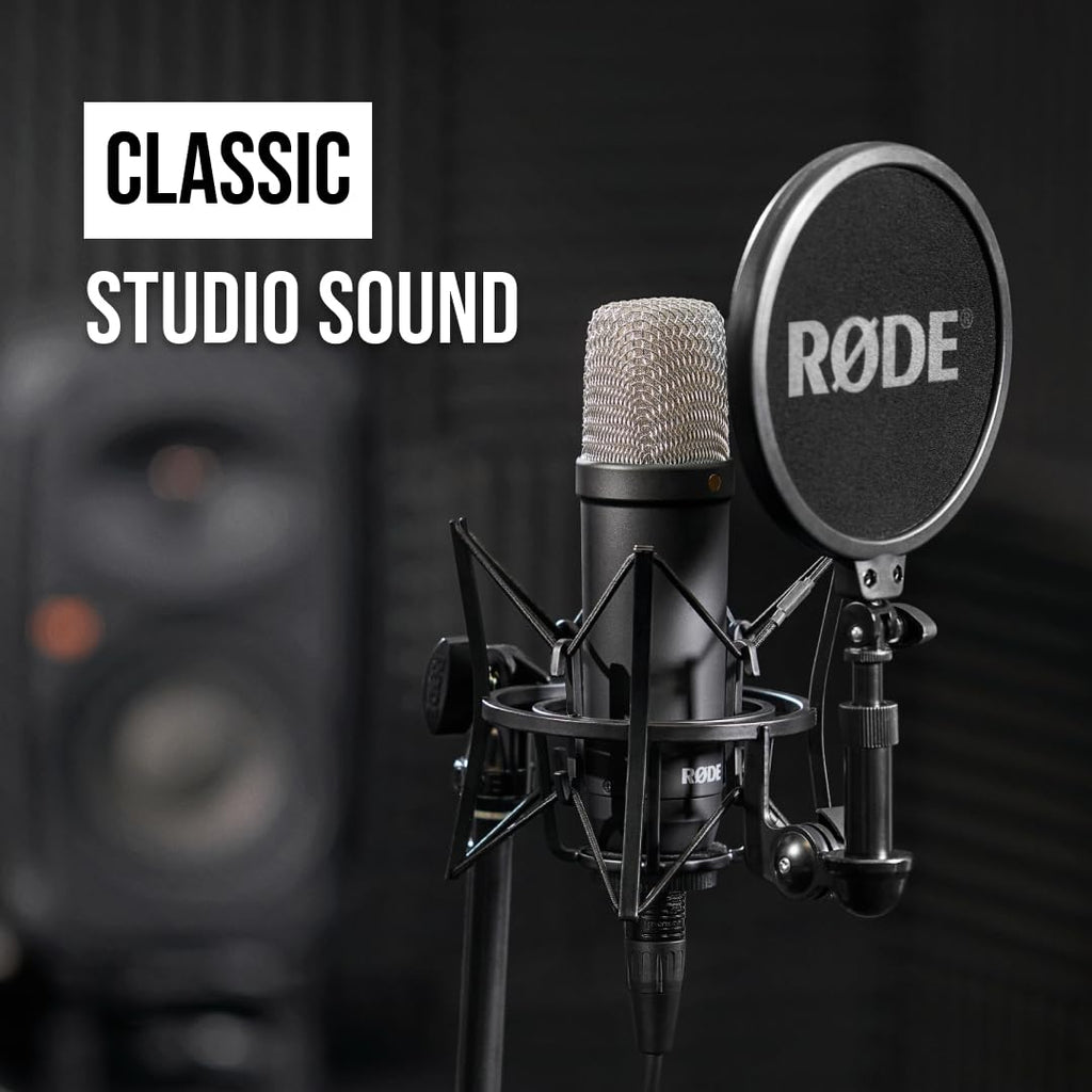RØDE NT1 Signature Series Condenser Microphone with SM6 Shockmount and Pop Filter - Black MindFreakArtistry