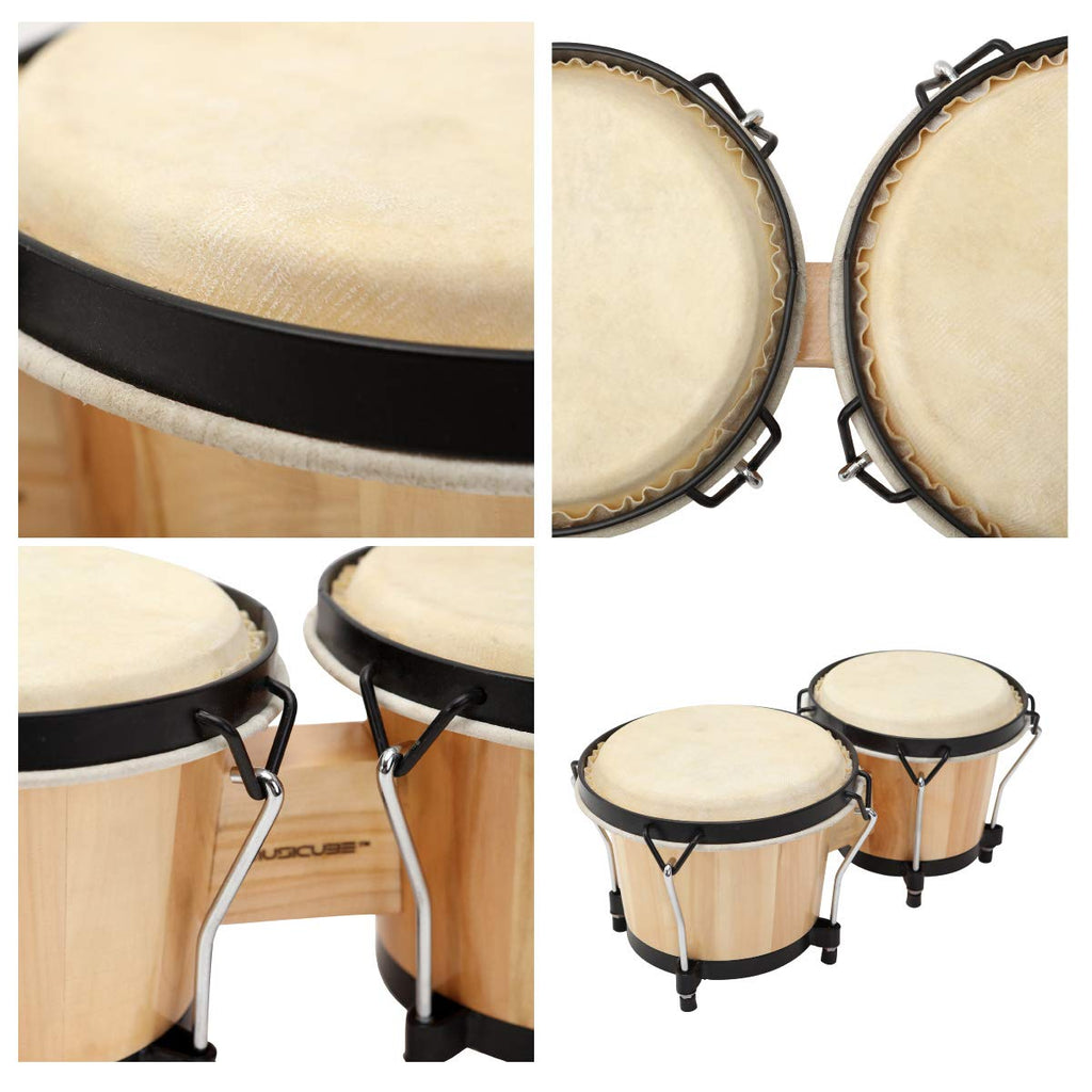 MUSICUBE Bongo Drum Set, 6” and 7” Percussion Instrument, Wooden and Metal Drum for Adult Kids Beginners Professionals with Tuning Wrench MindFreakArtistry