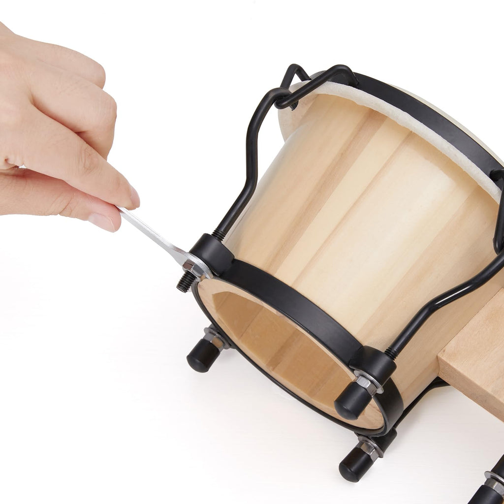 MUSICUBE Bongo Drum Set, 6” and 7” Percussion Instrument, Wooden and Metal Drum for Adult Kids Beginners Professionals with Tuning Wrench MindFreakArtistry