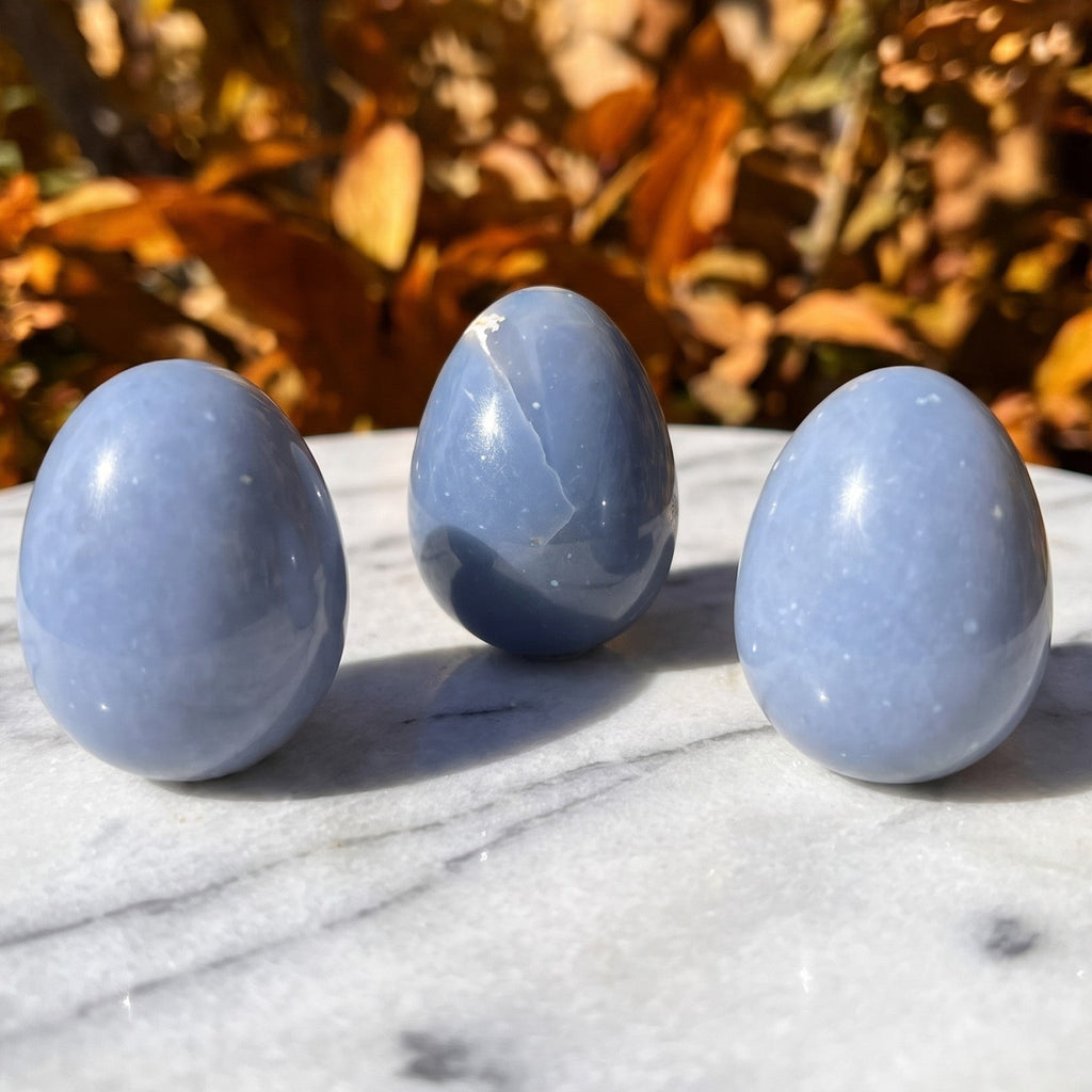 Blue Angelite Crystal Egg Carving Amazing Crystals