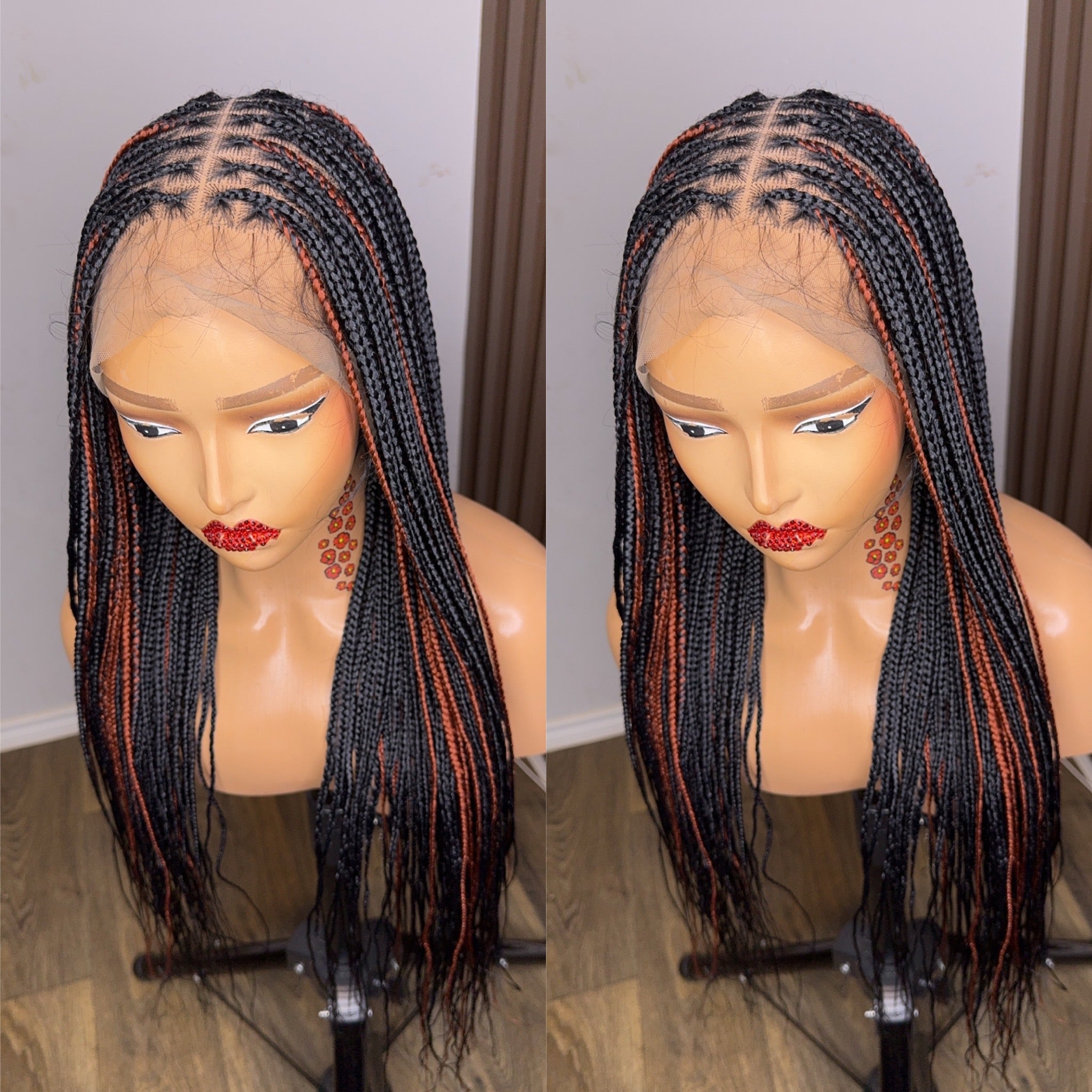 22inches black and brown knotless braids HOL stores