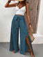 Honey Tied Slit Wide Leg Pants