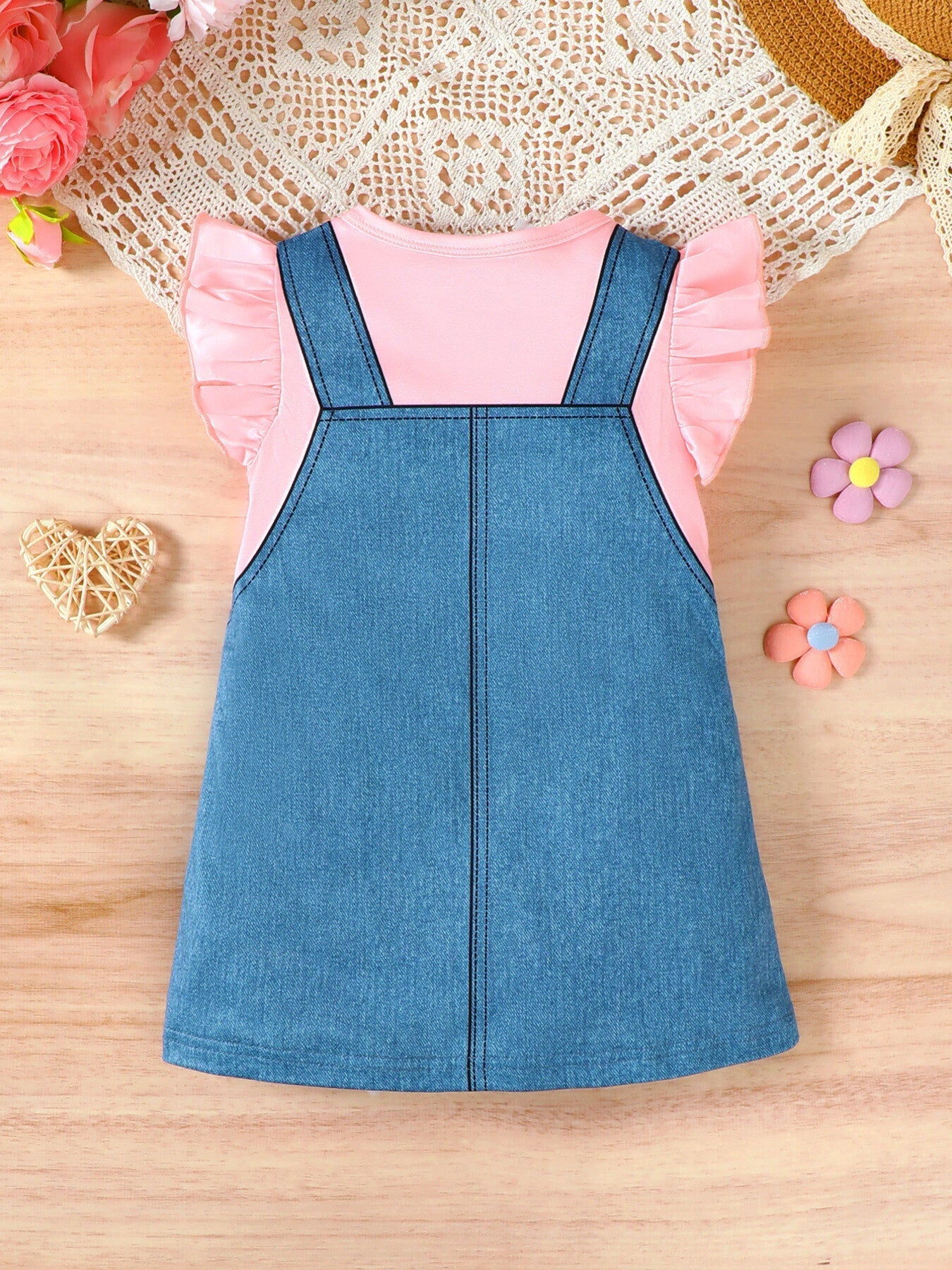 Baby and Toddler Girls Ruffle Sleeve Round Neck Dress NicholesGifts
