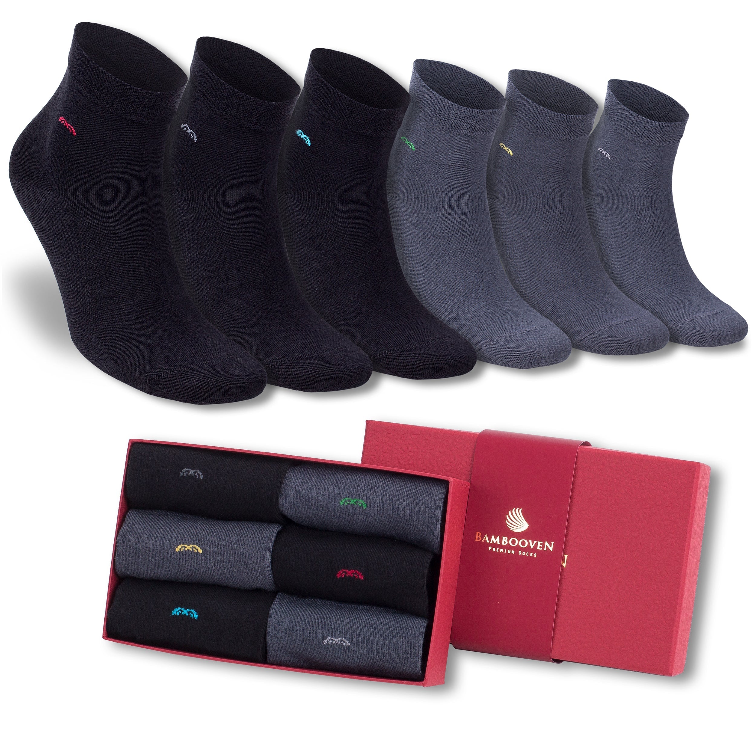 Bambooven Men’s Bamboo Lightweight Dress & Trouser Socks – (6 Pack) 634 Bambooven